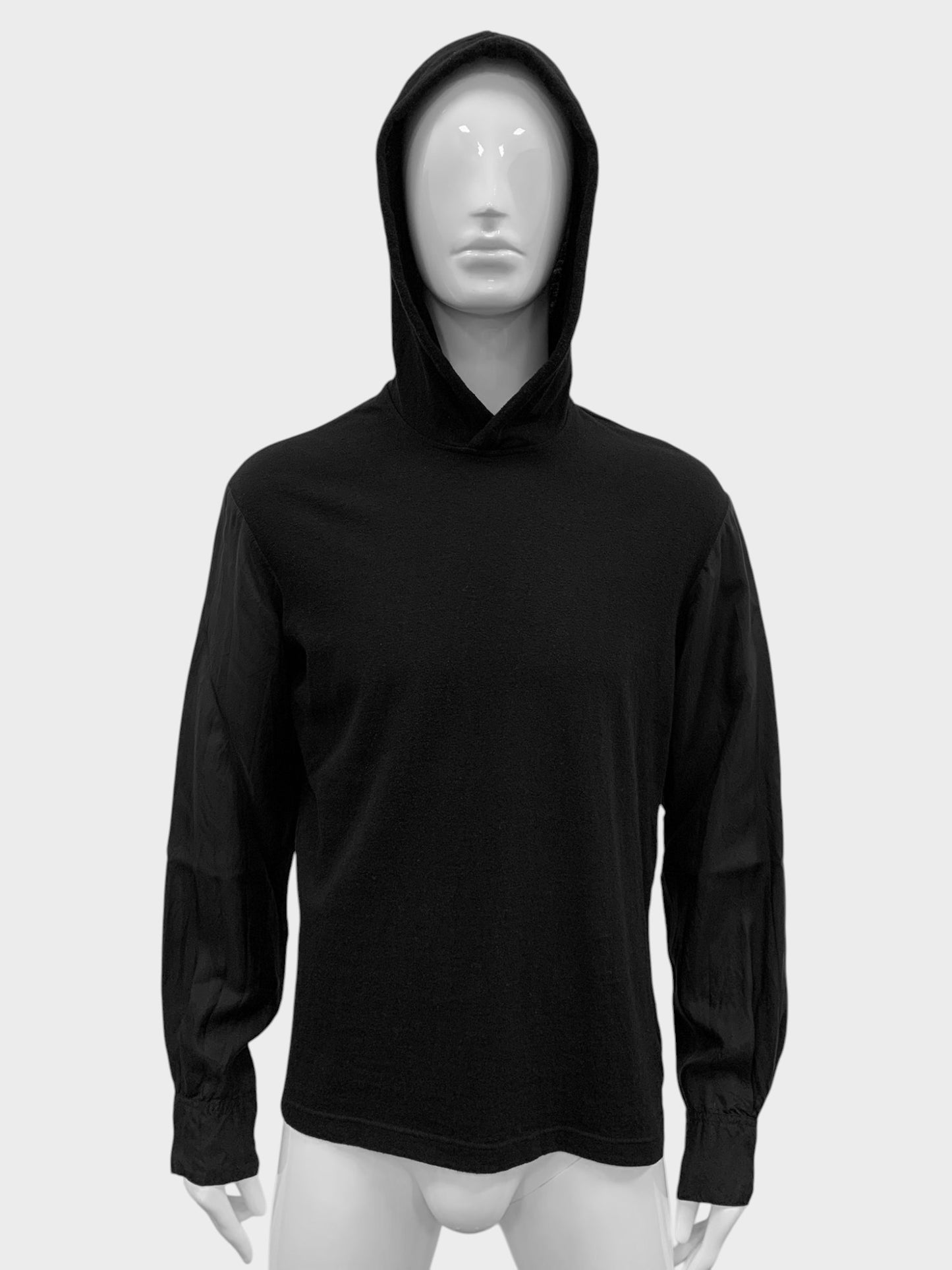 Yohji Yamamoto Pour Homme - S/S 2010 - cotton lightweight hoodie with cupro sleeves - size 3