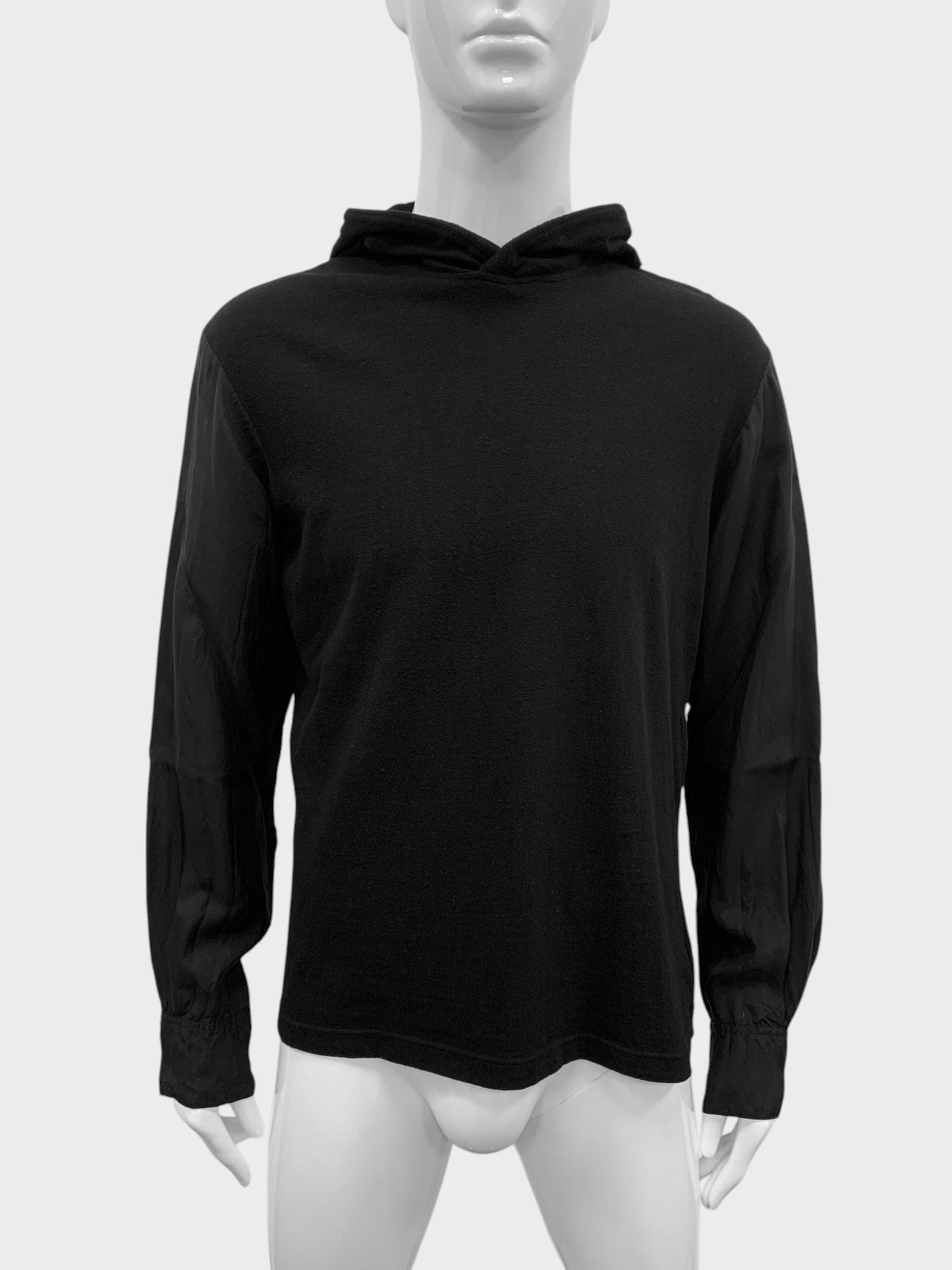 Yohji Yamamoto Pour Homme - S/S 2010 - cotton lightweight hoodie with cupro sleeves - size 3