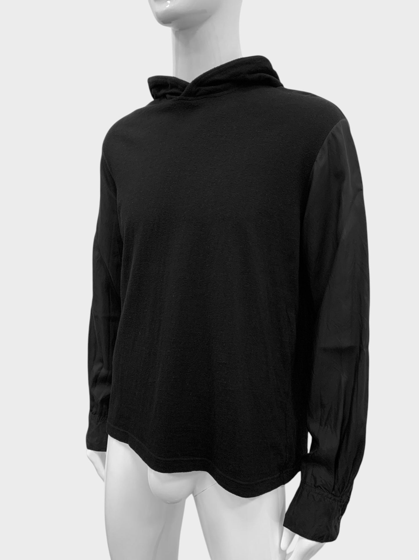 Yohji Yamamoto Pour Homme - S/S 2010 - cotton lightweight hoodie with cupro sleeves - size 3