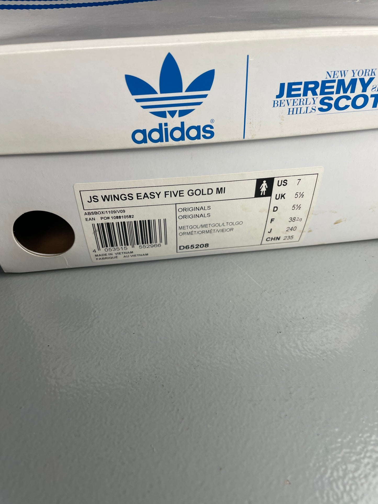 adidas Originals by Jeremy Scott S/S 2014 JS Wings Easy Five Gold - size 38 2/3