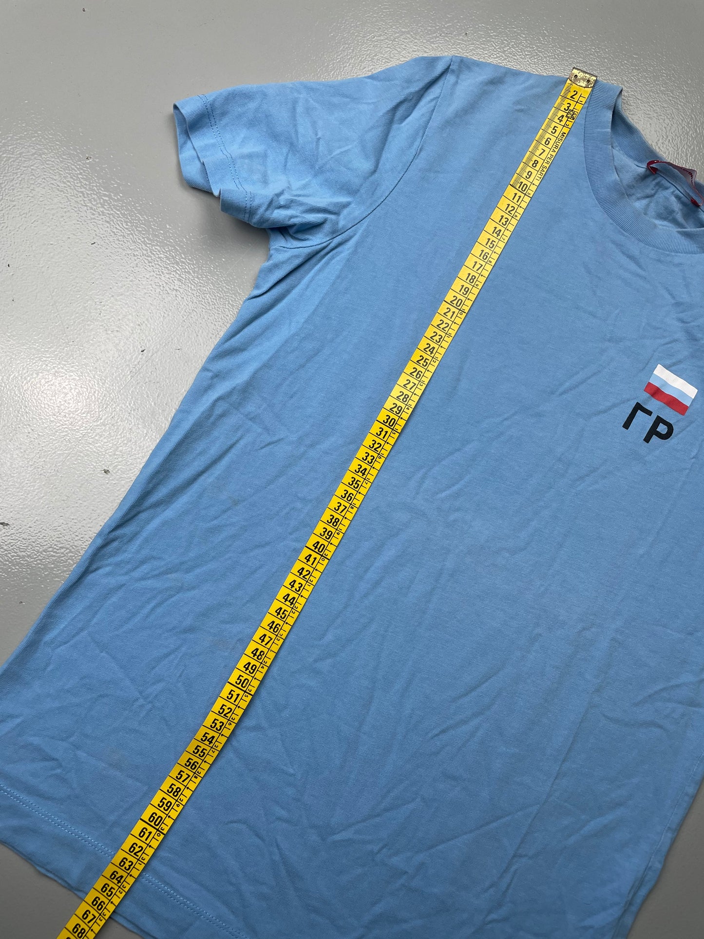 Gosha Rubchinskiy S/S 2016 GR logo t-shirt (blue) - size S