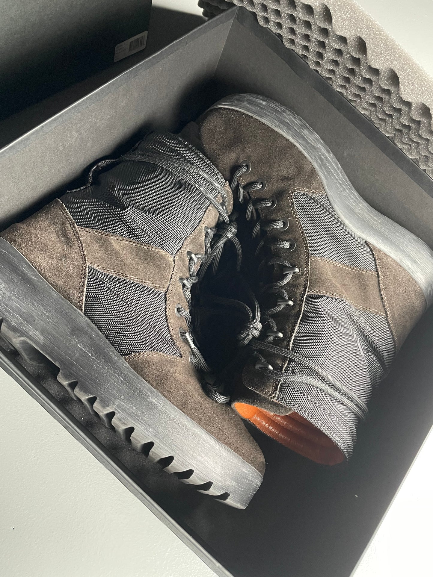 YEEZY Season 3 Onyx Shade Nylon and Thick Suede Military Boots - size 43