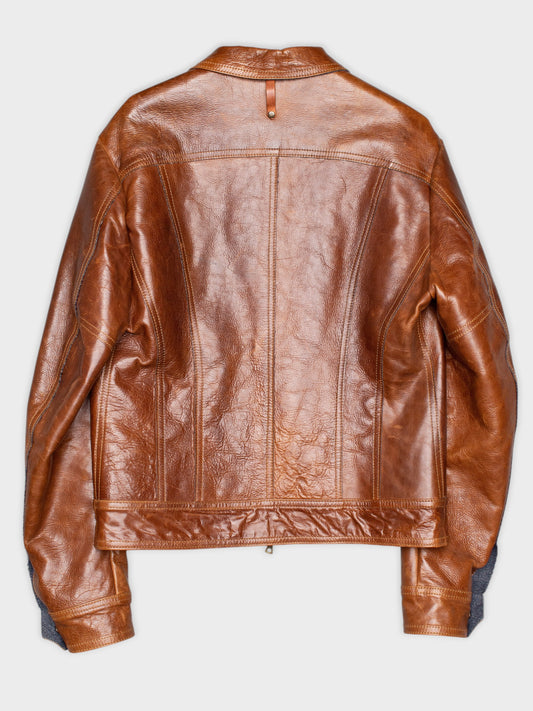 Isaac Sellam Experience - 2000's - cowhide and denim leather jacket - men's size M