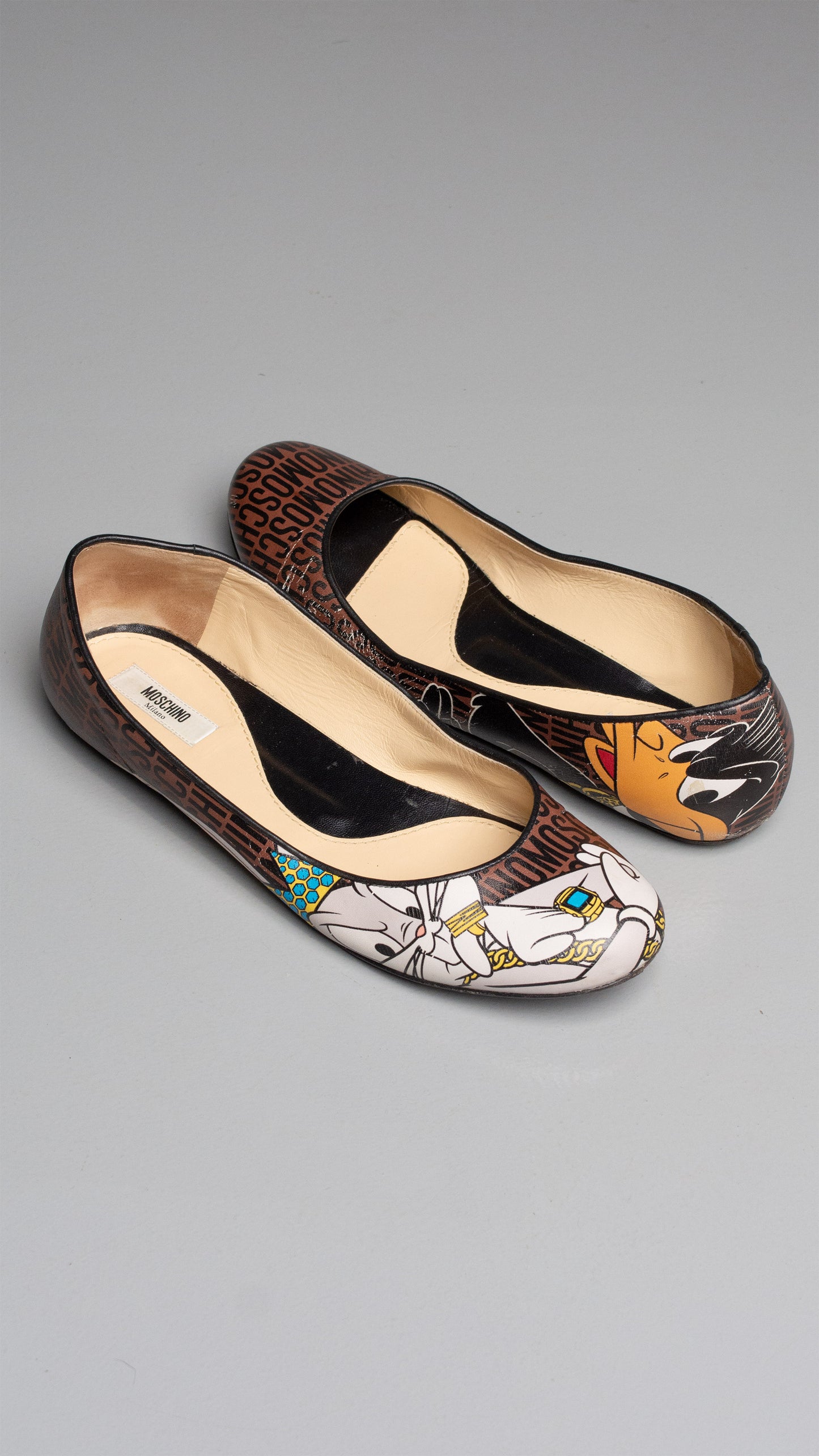 Moschino X Looney Tunes A/W 2015 leather flats - size 40