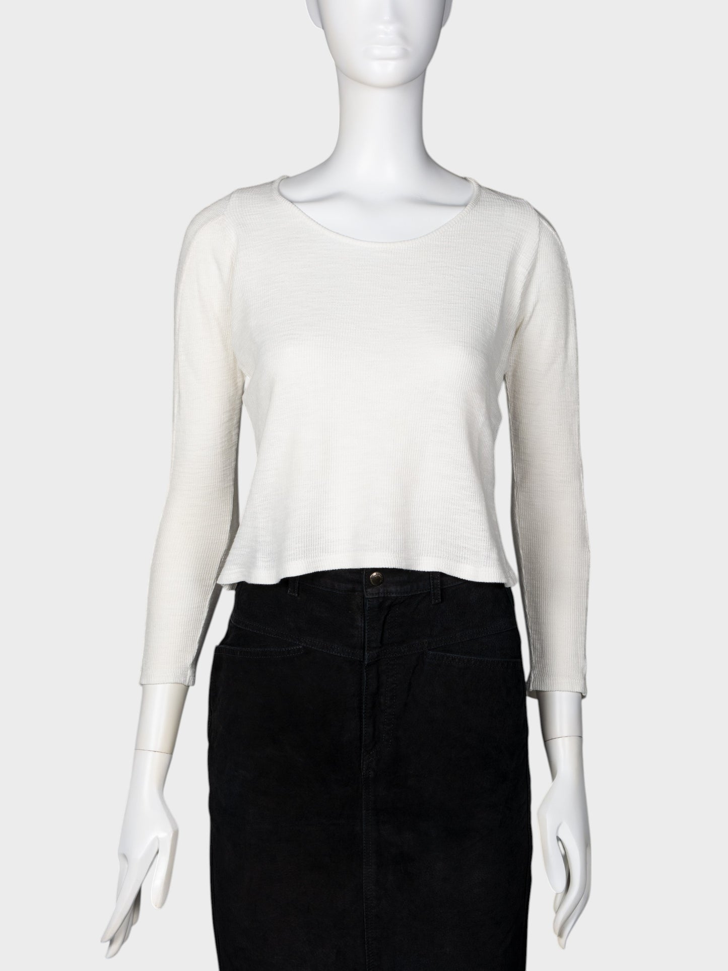 Ann Demeulemeester - rib long sleeve t-shirt (white) - women's size 36