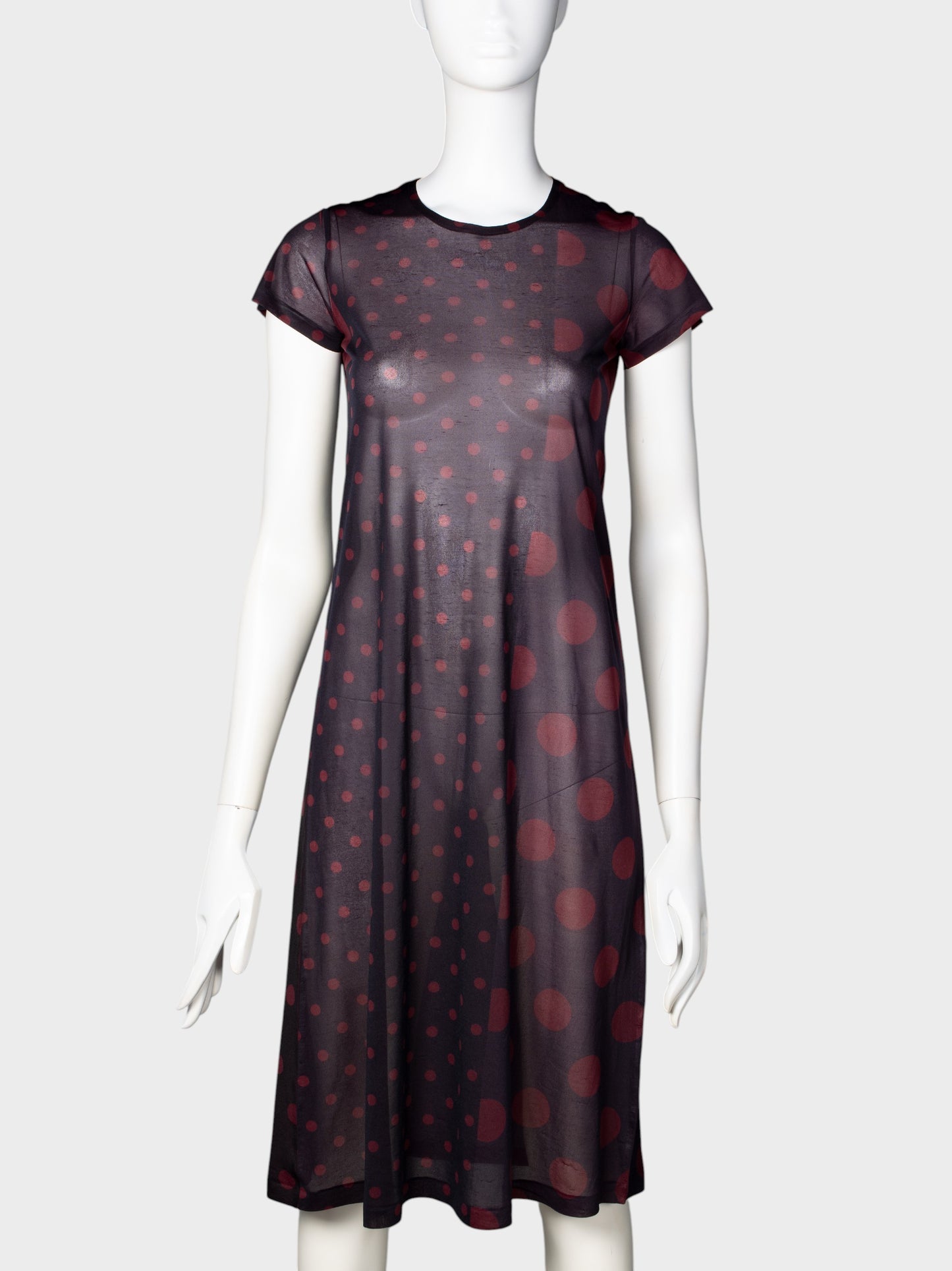 Y's by Yohji Yamamoto - 2000s - polka dot printed transparent dress - size 2
