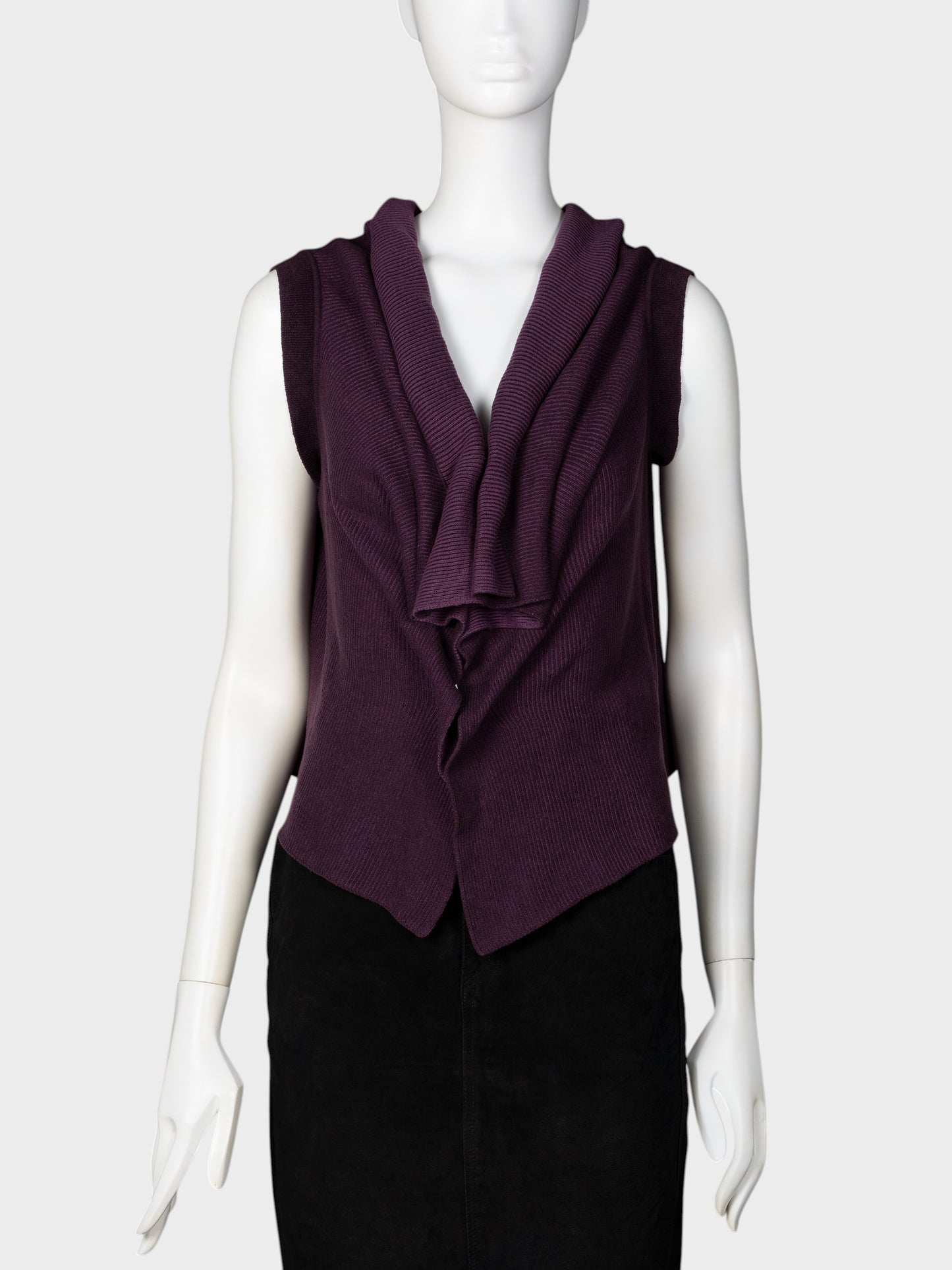 Y's - A/W 2008 - cotton and cupro sleeveless cardigan - size 4