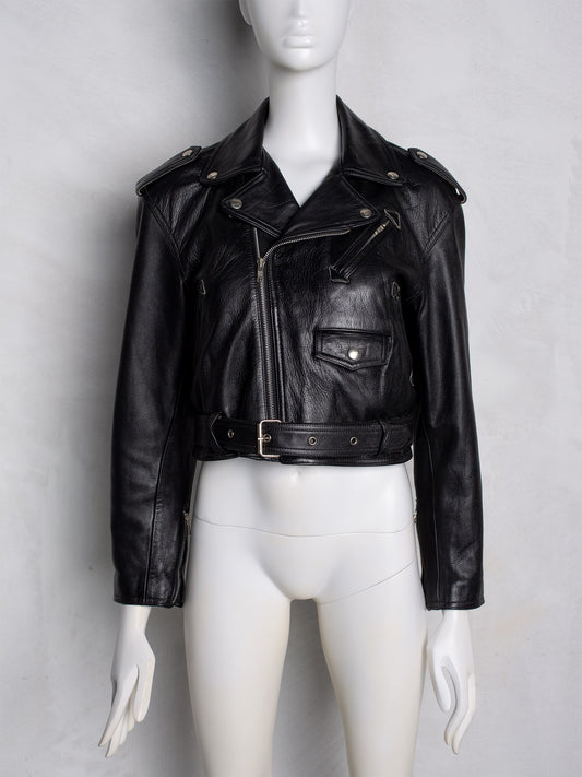 vintage Junior Gaultier women's leather biker jacket