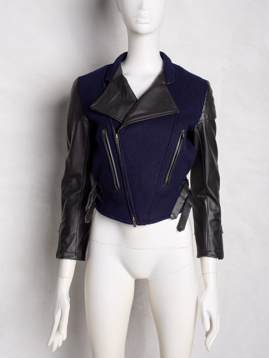 Y's wool and leather biker jacket