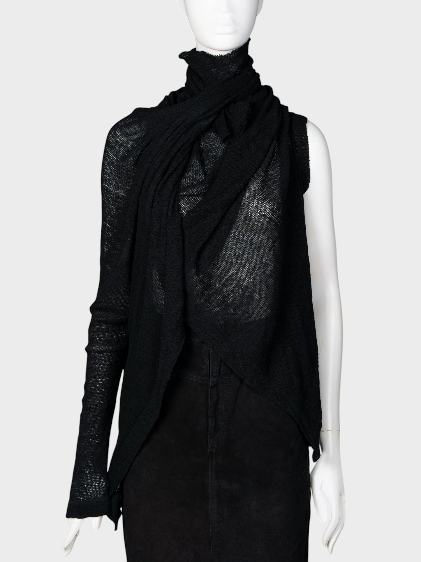 Y's by Yohji Yamamoto - S/S 2004 - deconstructed 4 arms cardigan (black) - size 3