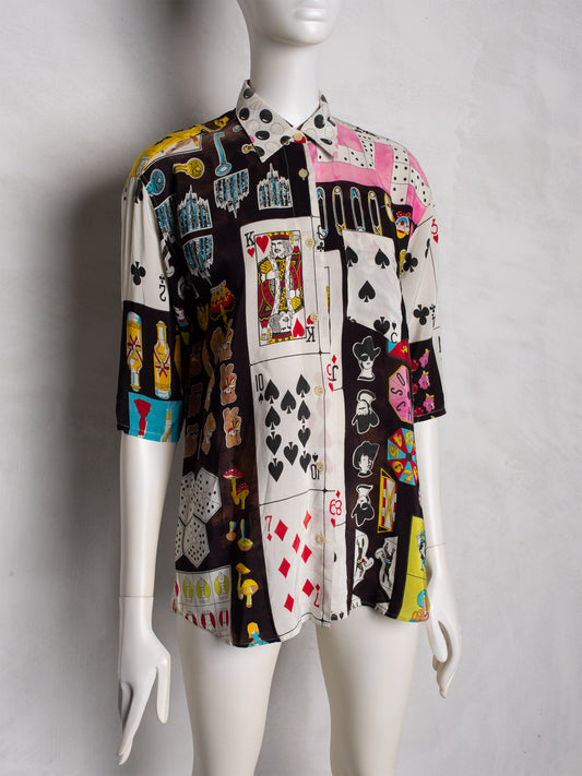 vintage Moschino Jeans print oversized shirt - women's size S