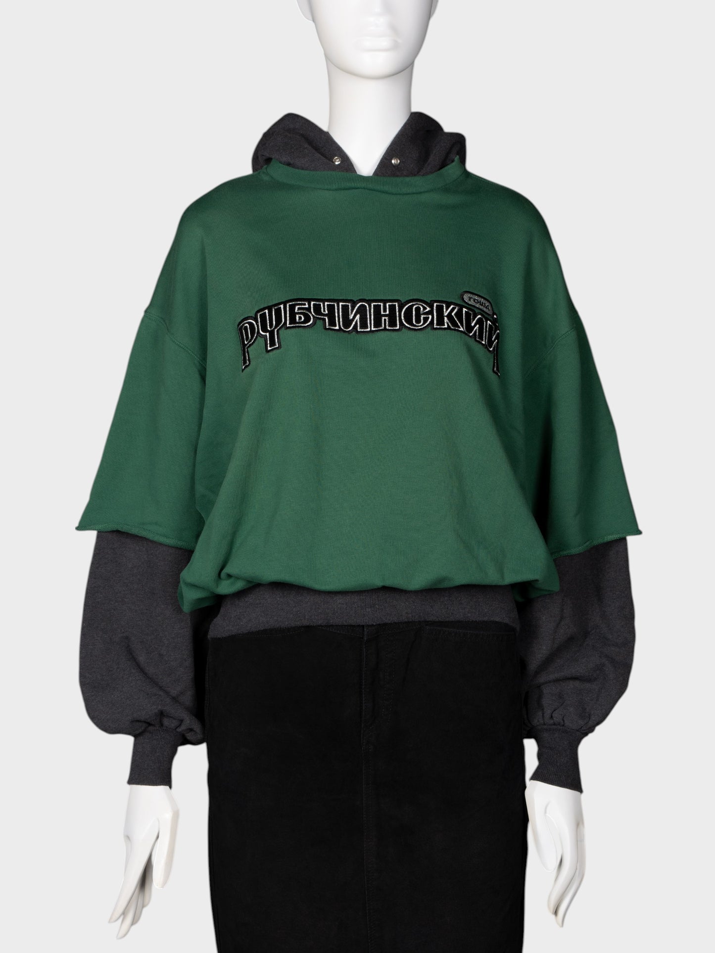 Gosha Rubchinskiy - S/S 2018 - combo hoodie (green) - size S