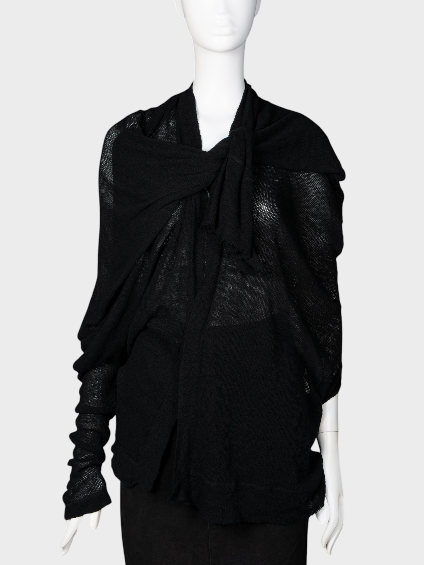 Y's by Yohji Yamamoto - S/S 2004 - deconstructed 4 arms cardigan (black) - size 3