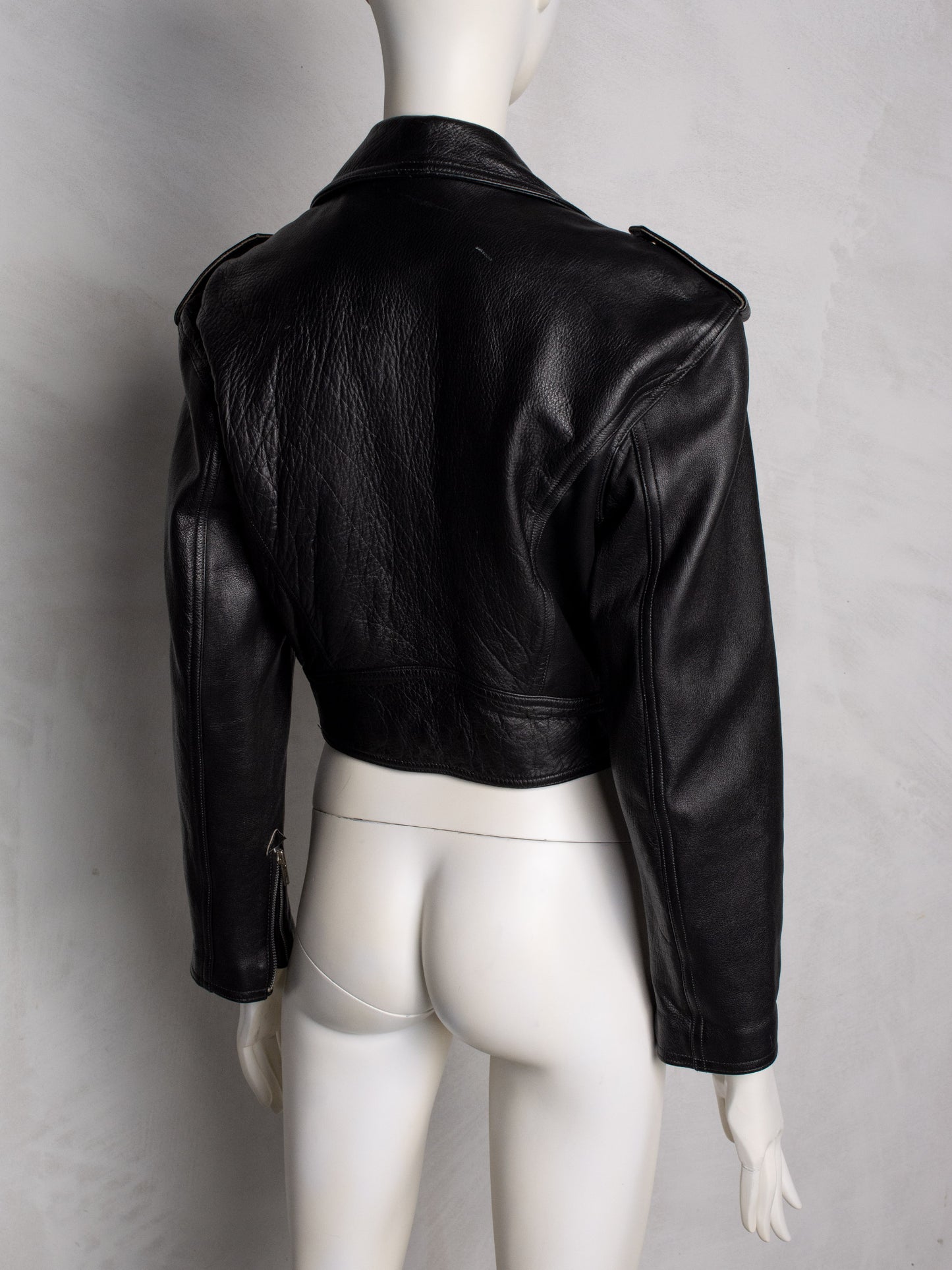 vintage Junior Gaultier women's leather biker jacket