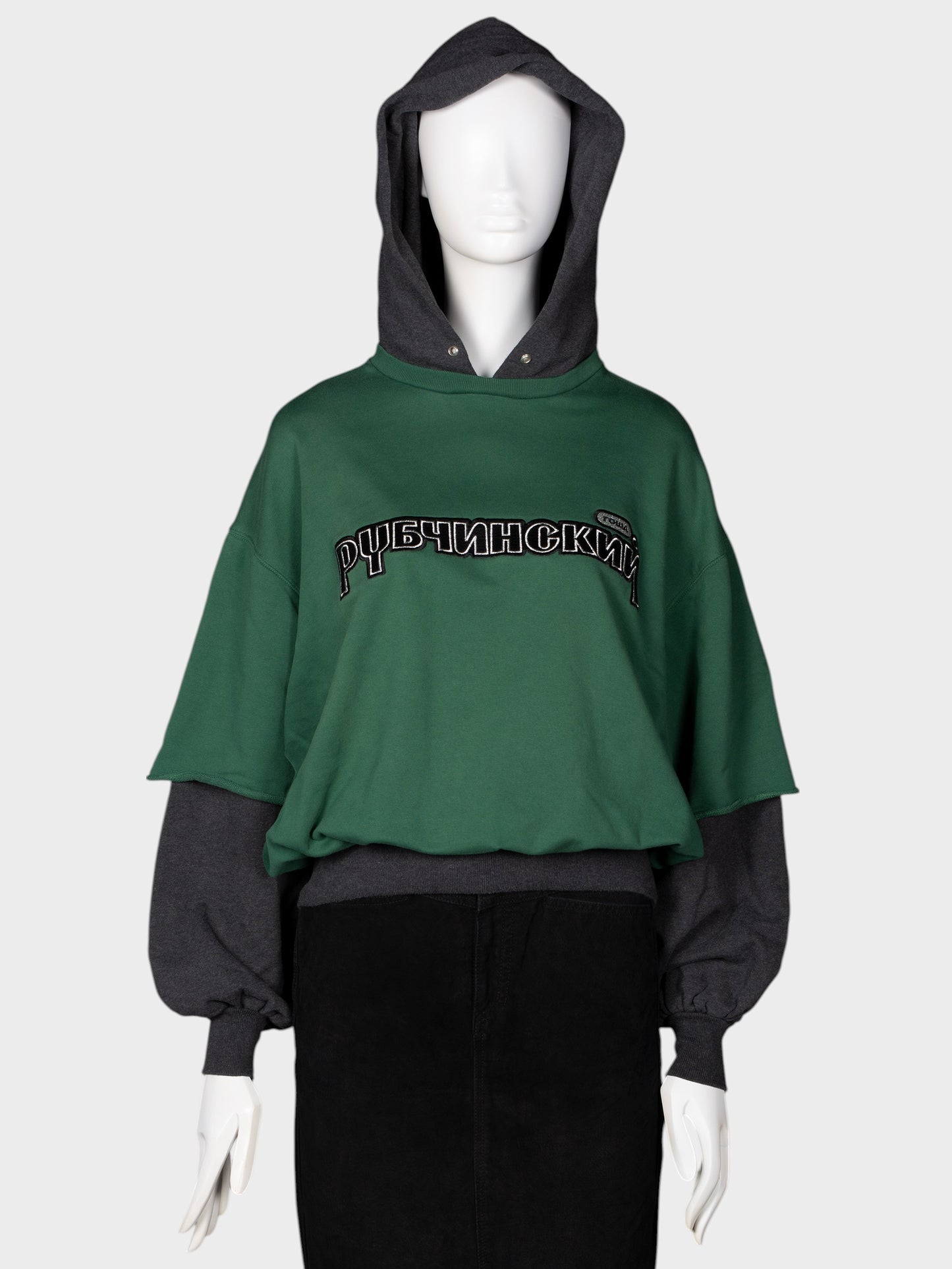 Gosha Rubchinskiy - S/S 2018 - combo hoodie (green) - size S