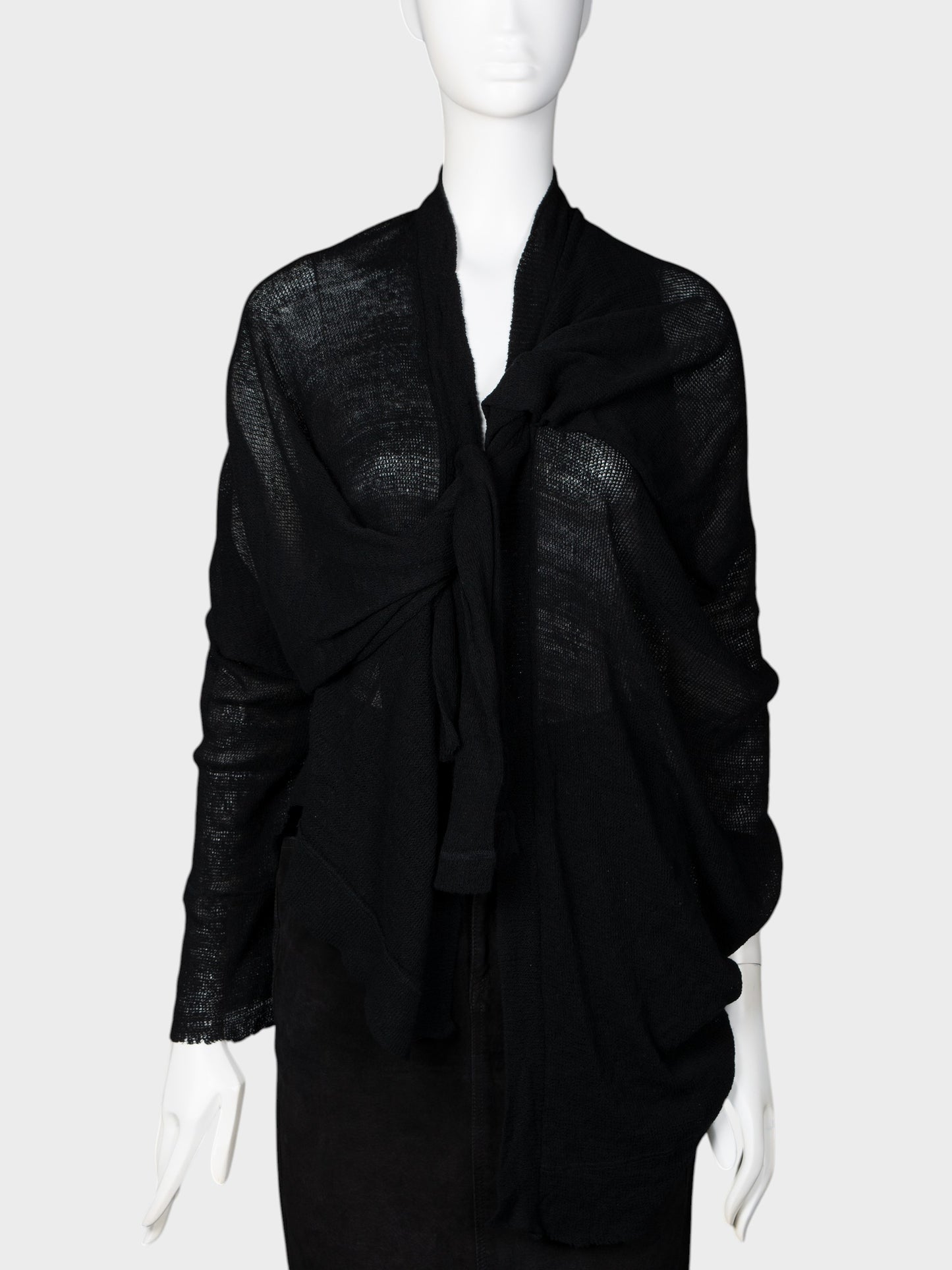 Y's by Yohji Yamamoto - S/S 2004 - deconstructed 4 arms cardigan (black) - size 3