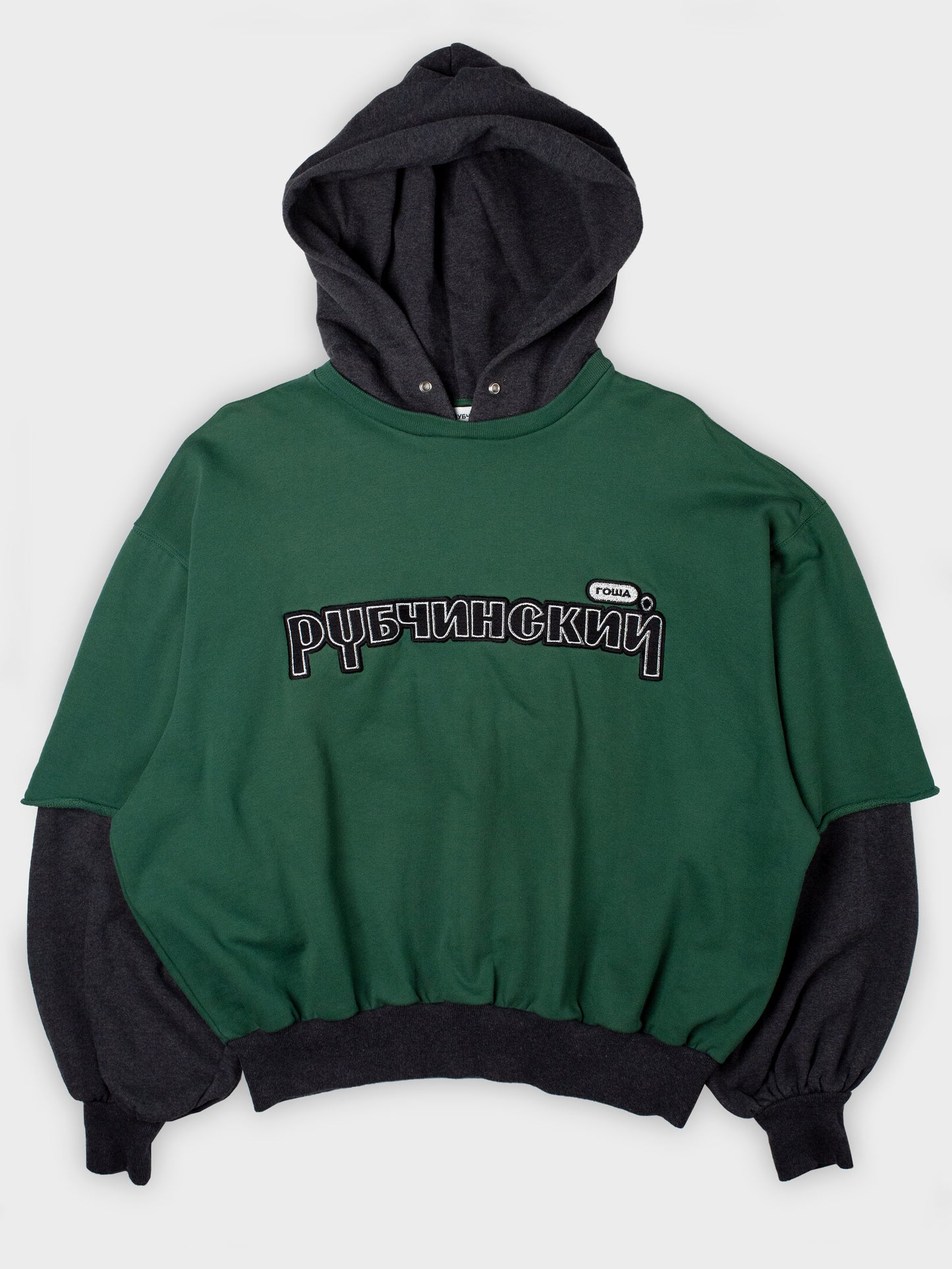 Gosha Rubchinskiy - S/S 2018 - combo hoodie (green) - size S