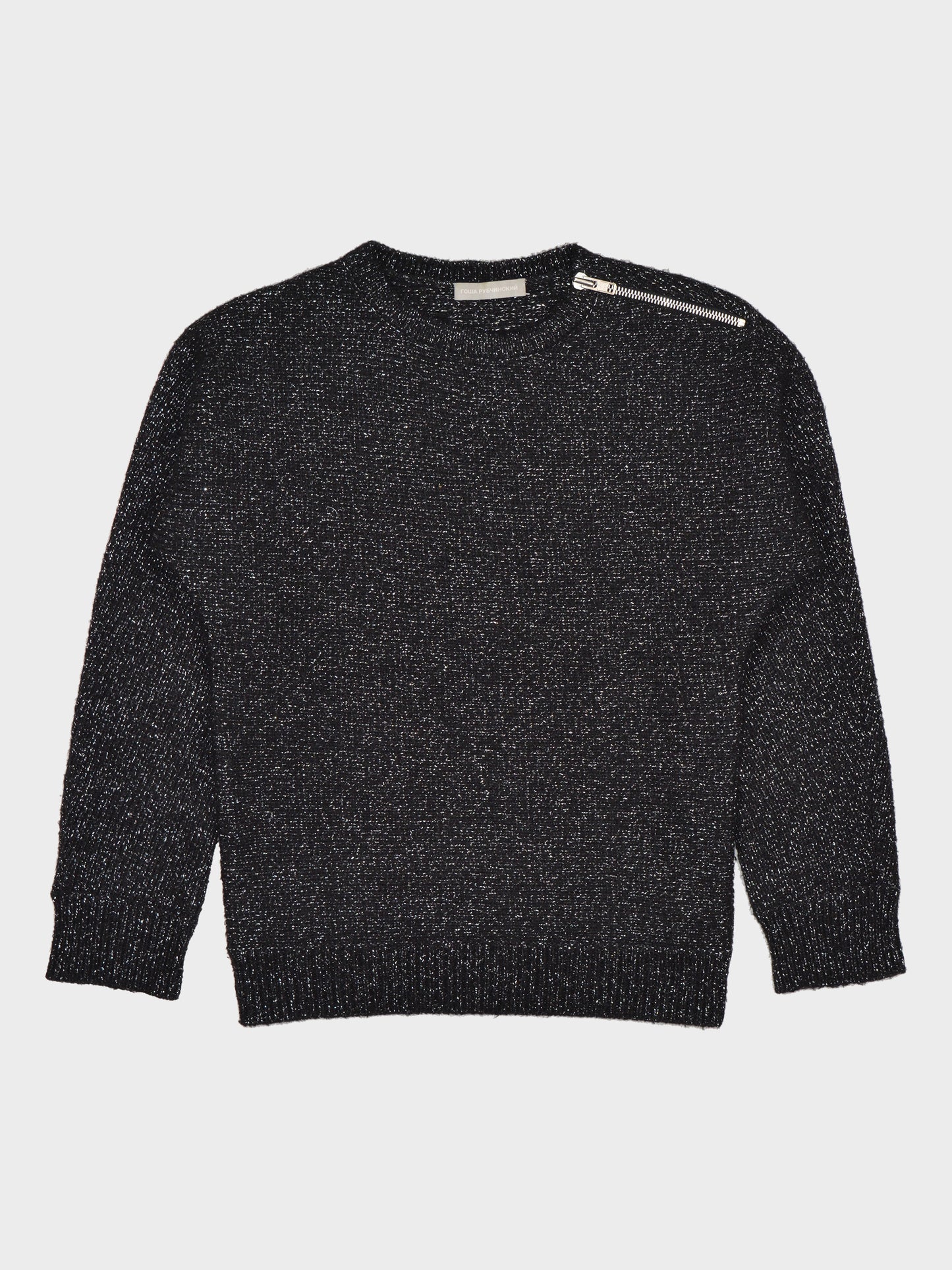 Gosha Rubchinskiy - A/W 2013 - metallic shoulder zip sweater - size S