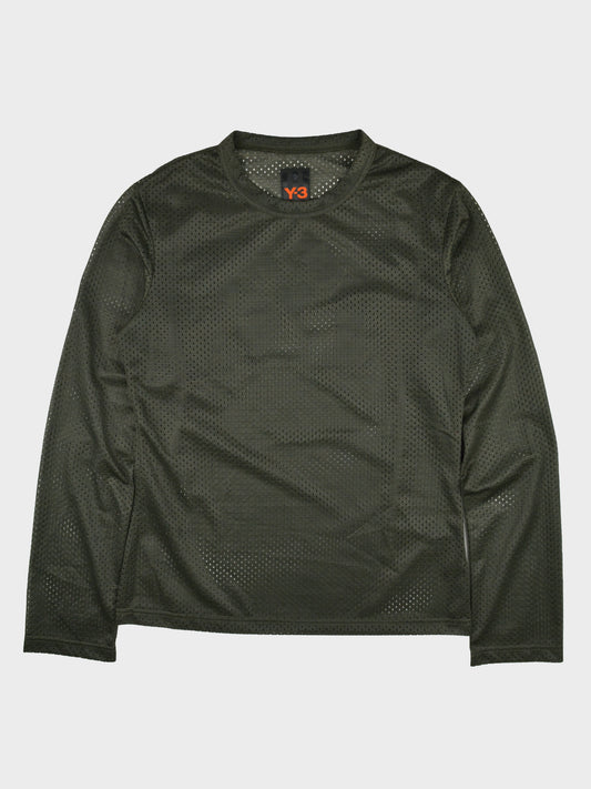 Y-3 - S/S 2003 - back logo jersey long-sleeve (green) - size S