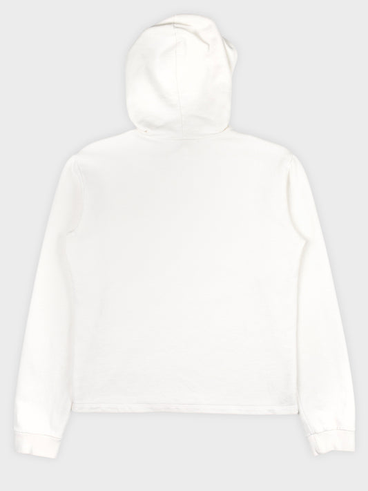 Helmut Lang - 2000's - vintage cotton short fit hoodie (chalk white) - men's size S