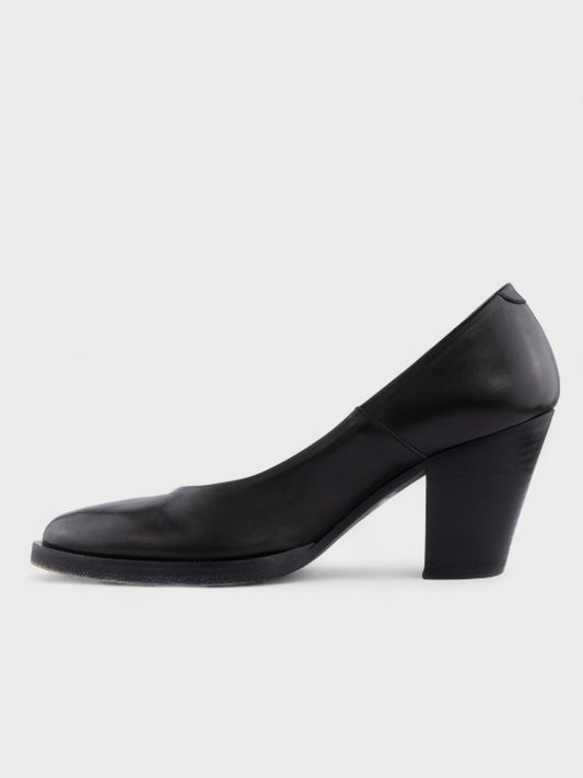 A.F.Vandevorst - round toe low heel pumps (black/black) - size 37 (75mm heel)