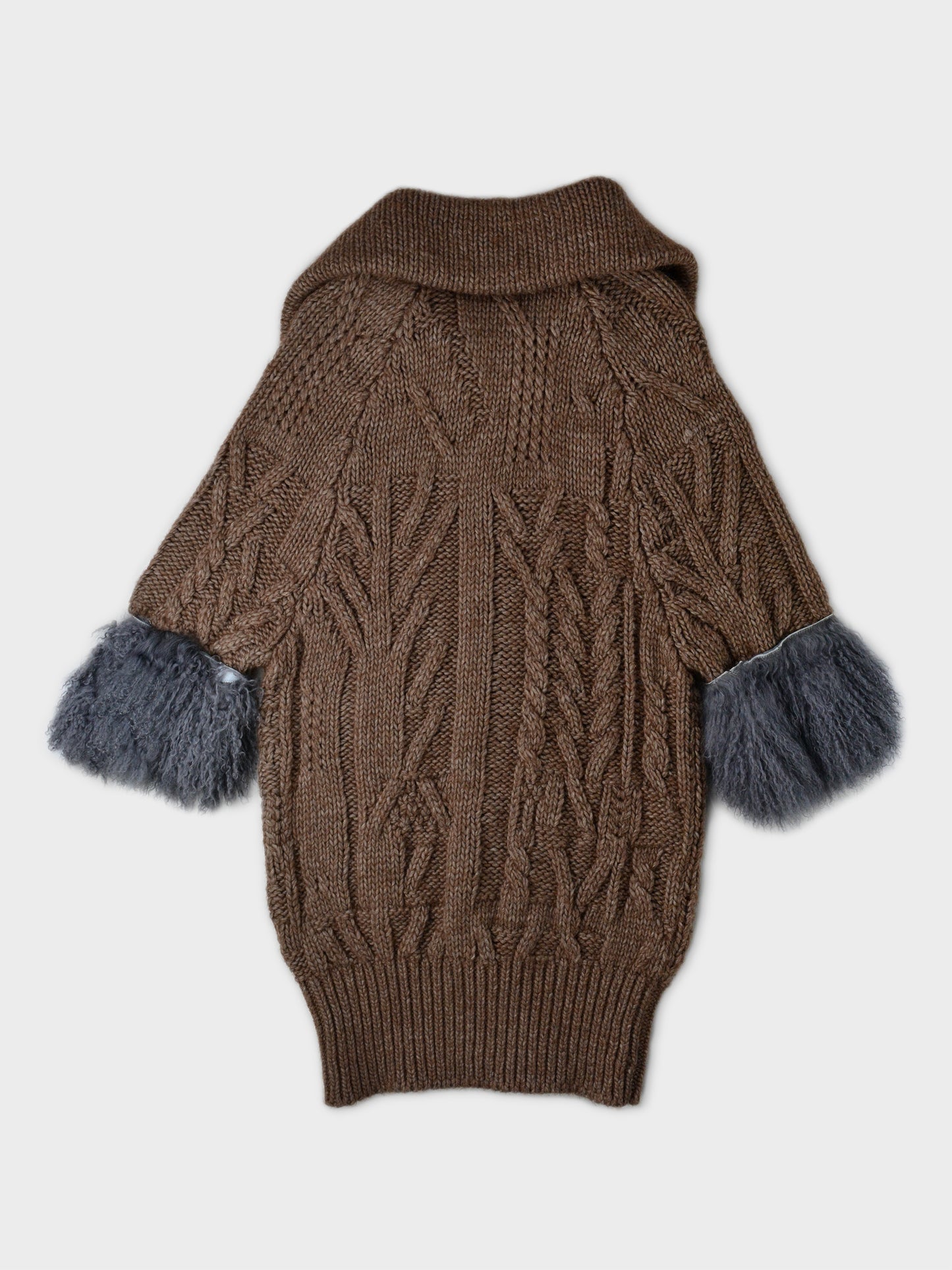 if only was true.... - heavy wool jacket with real fur applications - size 46