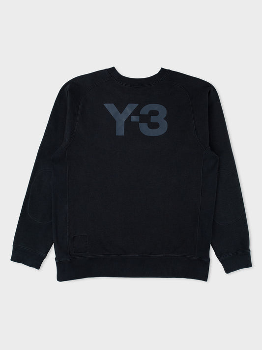 Y-3 - A/W 2005 - back logo crewneck sweatshirt (black) - size XL