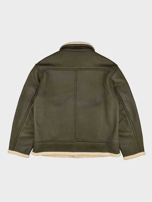 Gosha Rubchinskiy - A/W 2015 - faux leather shearling jacket (green) - size S