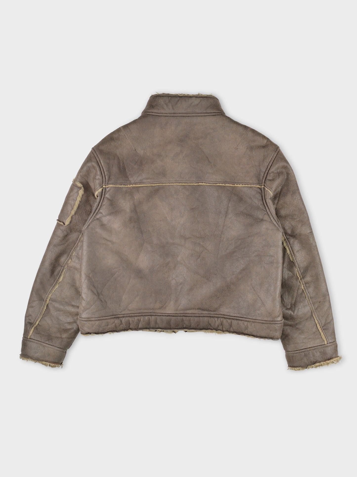 Gosha Rubchinskiy - A/W 2016 - faux leather shearling jacket (brown) - size L