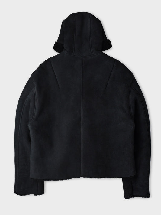 YEEZY Season 5 (2017) - hooded shearling jacket (Ink) - size S