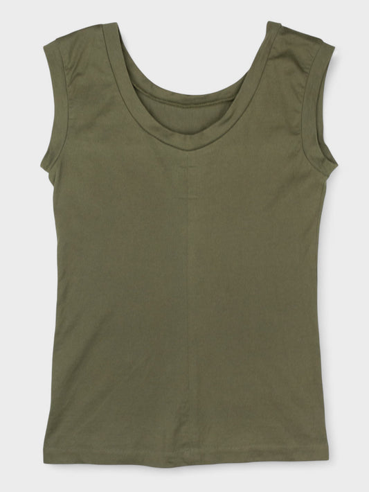 Y-3 - S/S 2003 - women's three stripes tank top (green) - size S