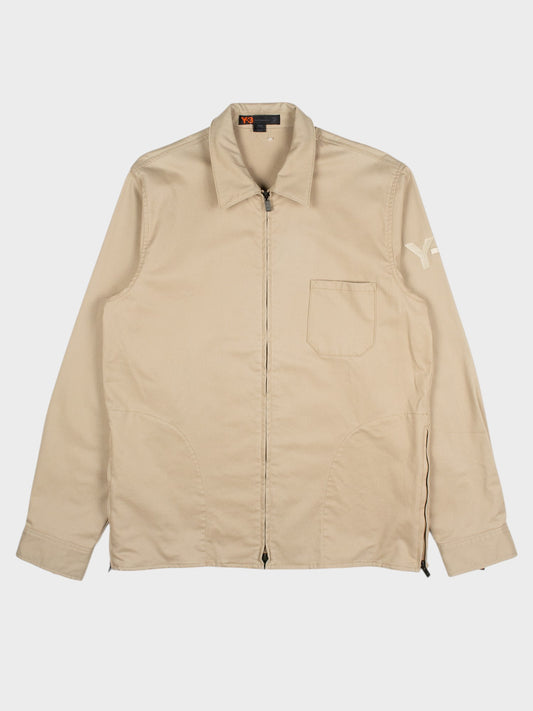 Y-3 - 2000s - work jacket with hidden side pockets (beige) - men's size M