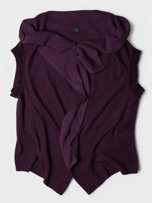 Y's - A/W 2008 - cotton and cupro sleeveless cardigan - size 4