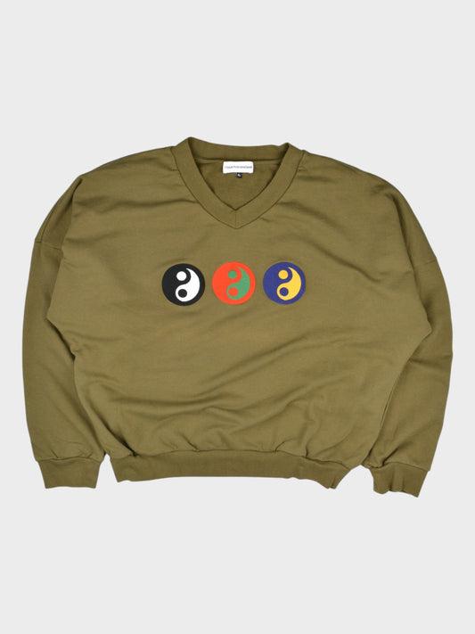 Gosha Rubchinskiy - S/S 2017 - Yin-Yang V-neck sweatshirt (green) - size XL