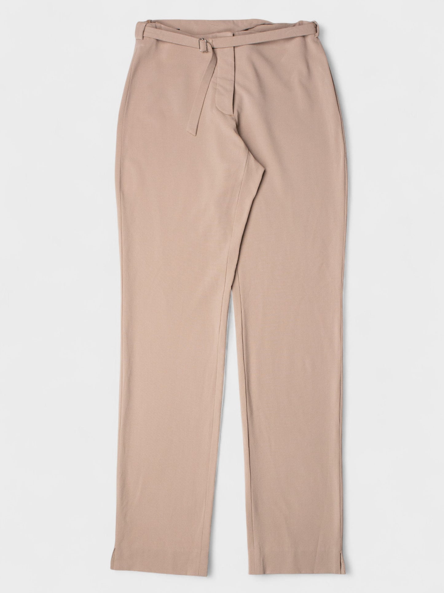 Helmut Lang - (vintage) - cashmere pants with integrated belt (beige) - women's size 40