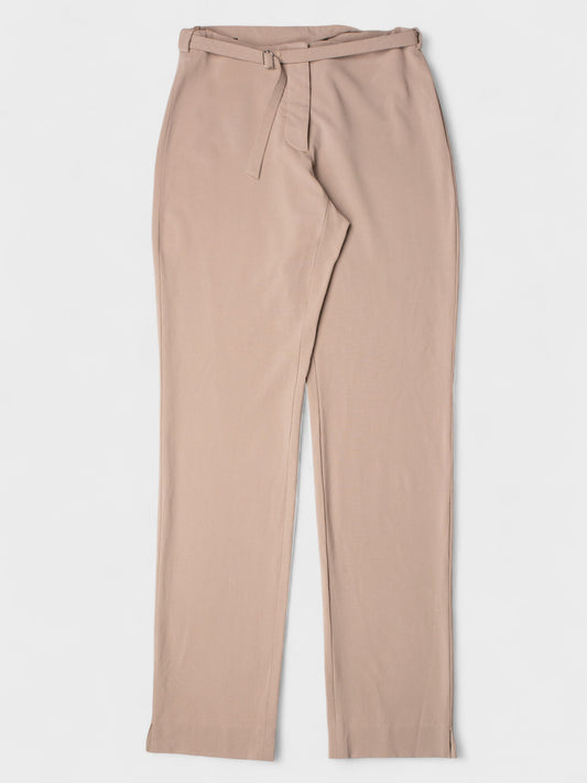 Helmut Lang - (vintage) - cashmere pants with integrated belt (beige) - women's size 40