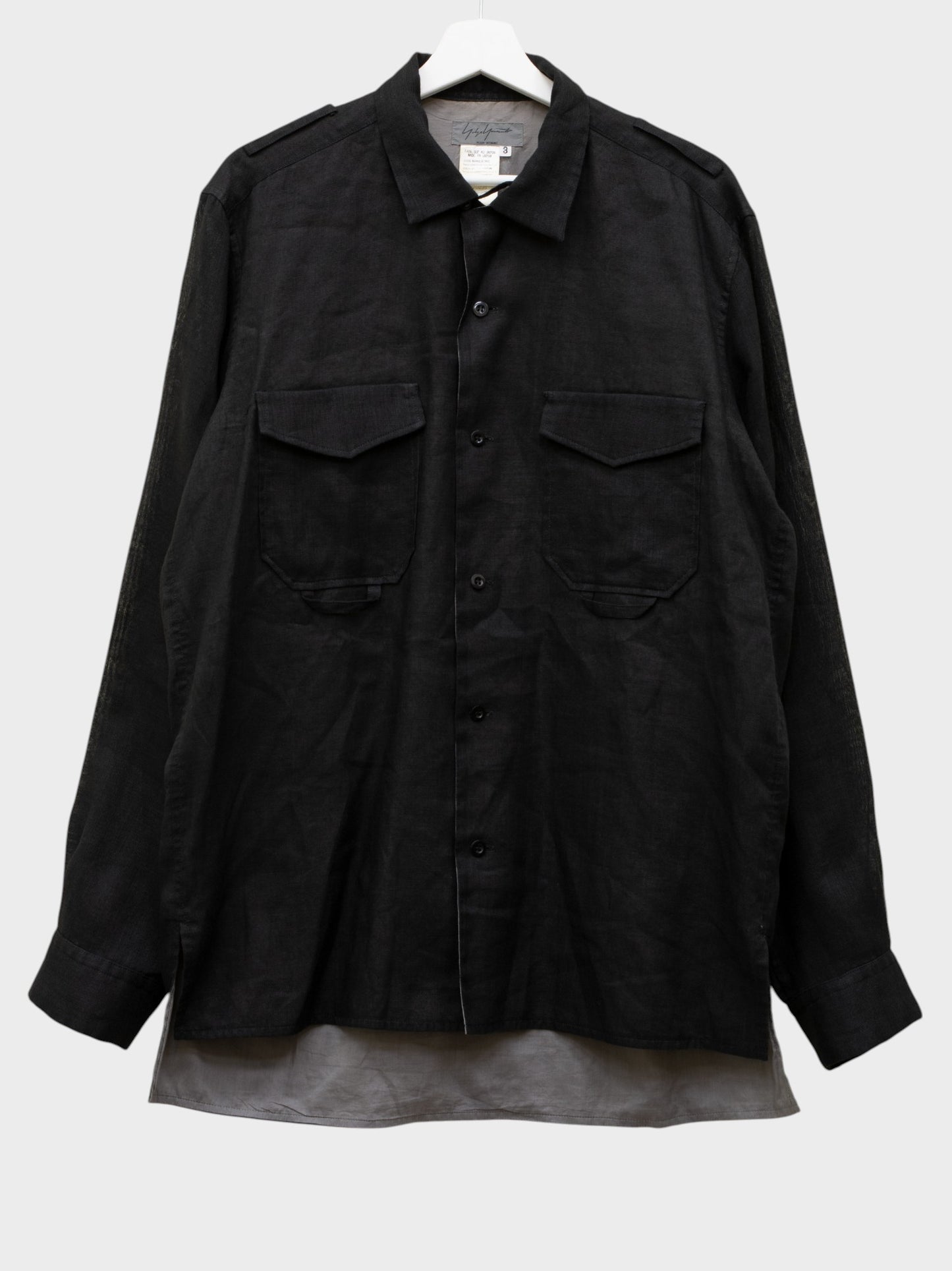Yohji Yamamoto Pour Homme - ramie double layer shirt - size 3