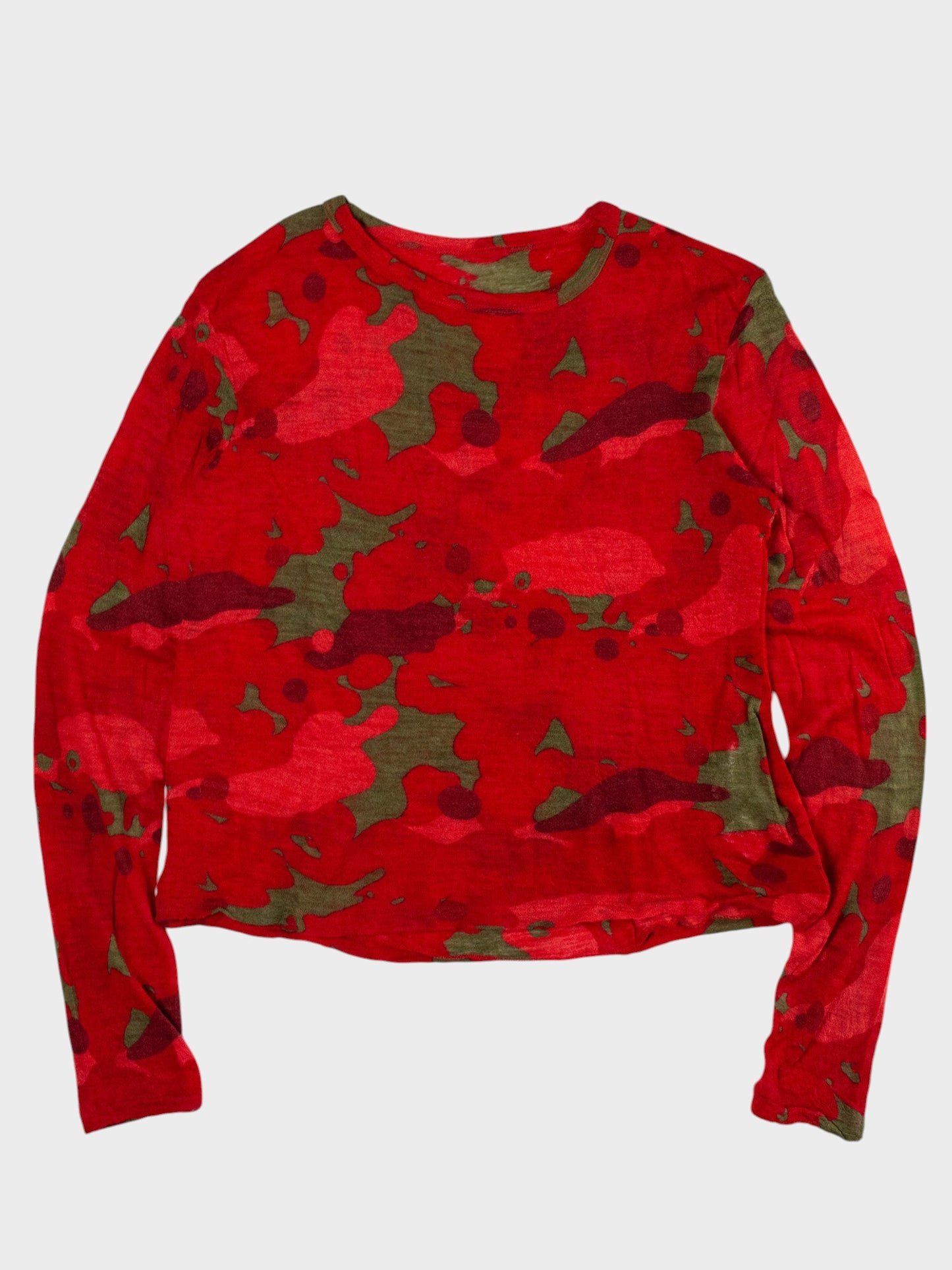 Y's by Yohji Yamamoto - A/W 2004 - red camo print wool long-sleeve