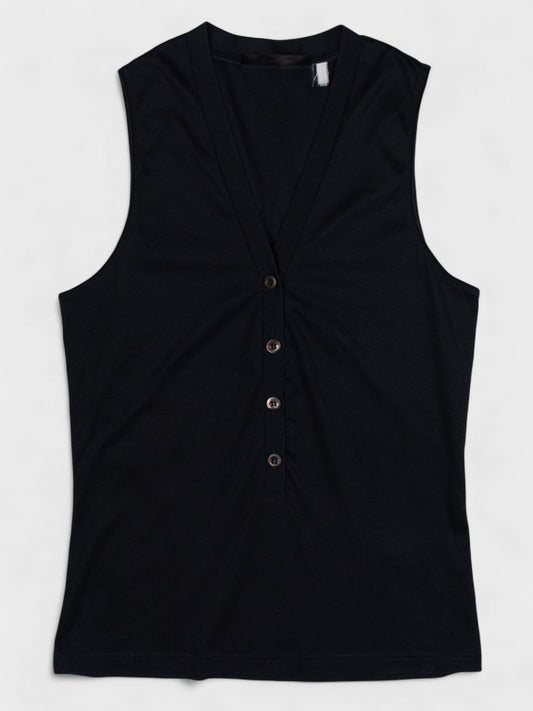 Helmut Lang - (vintage) - button-up tank top (dark navy) - women's size 42