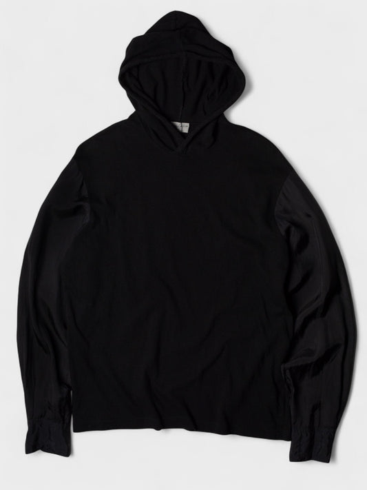 Yohji Yamamoto Pour Homme - S/S 2010 - cotton lightweight hoodie with cupro sleeves - size 3