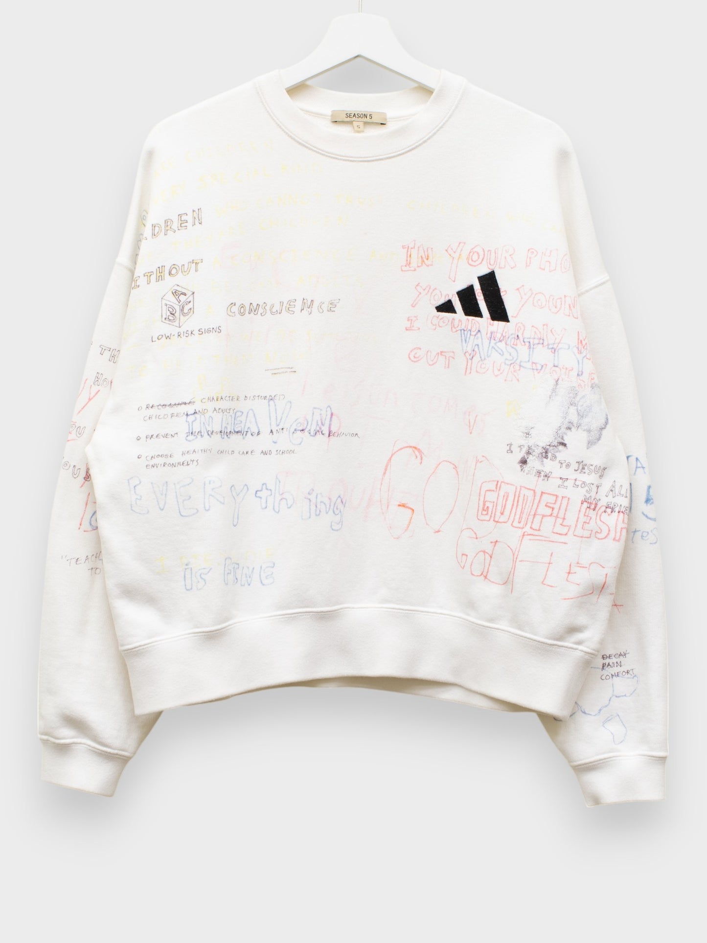 YEEZY Season 5 (2017) - adidas scribble crewneck sweatshirt - size S