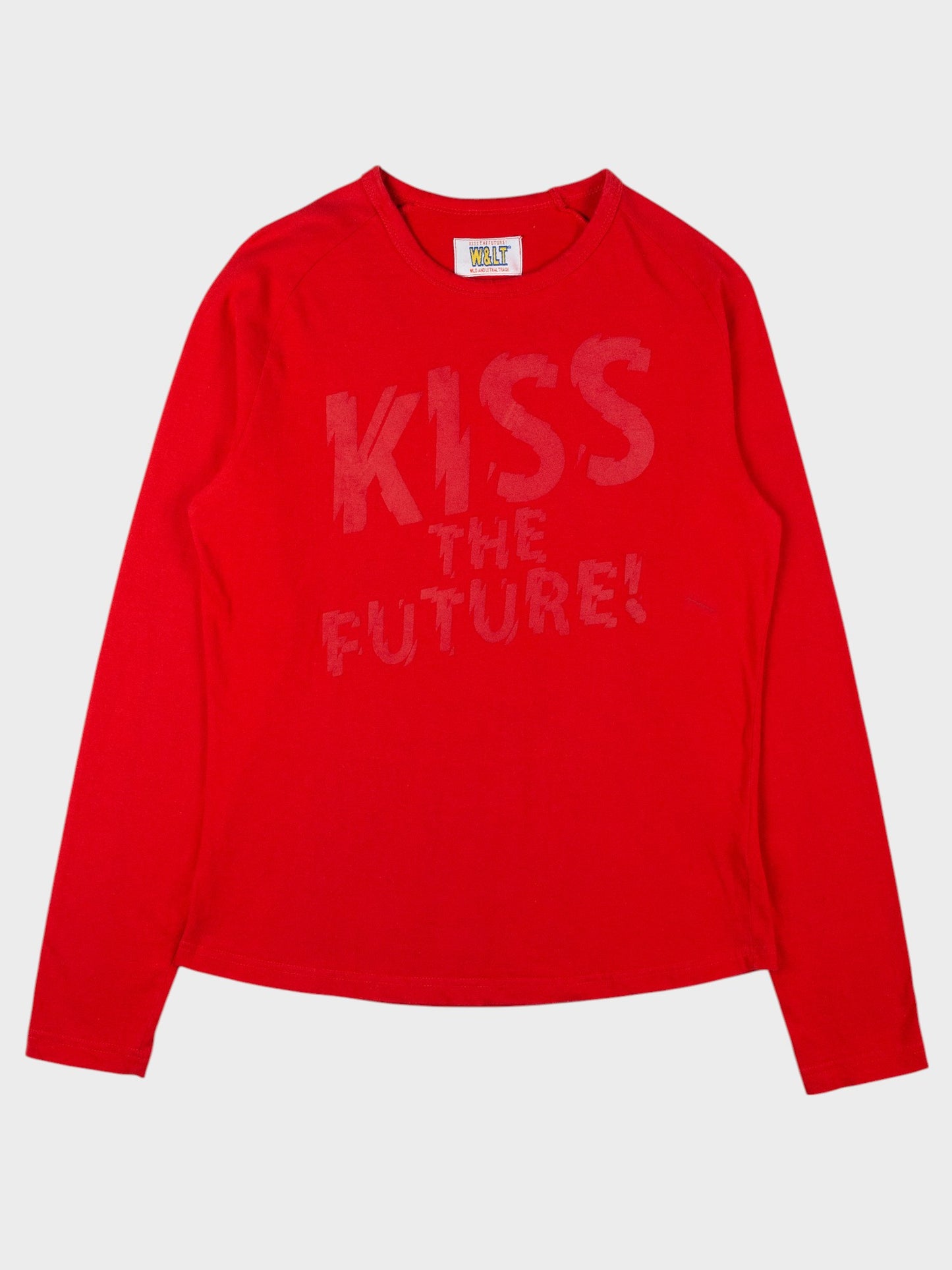 Wild & Lethal Trash - (vintage) - "Kiss The Future" long-sleeve t-shirt - women's size M