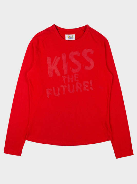 Wild & Lethal Trash - (vintage) - "Kiss The Future" long-sleeve t-shirt - women's size M