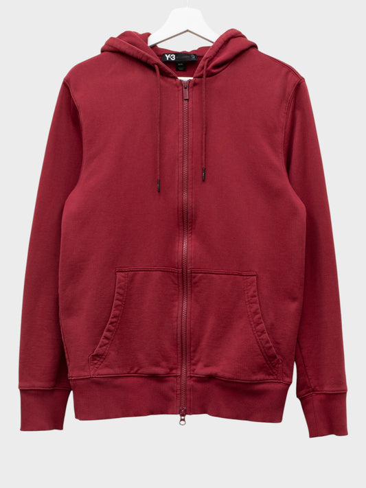 Y-3 - S/S 2014 - back logo zip hoodie (dark red) - size M