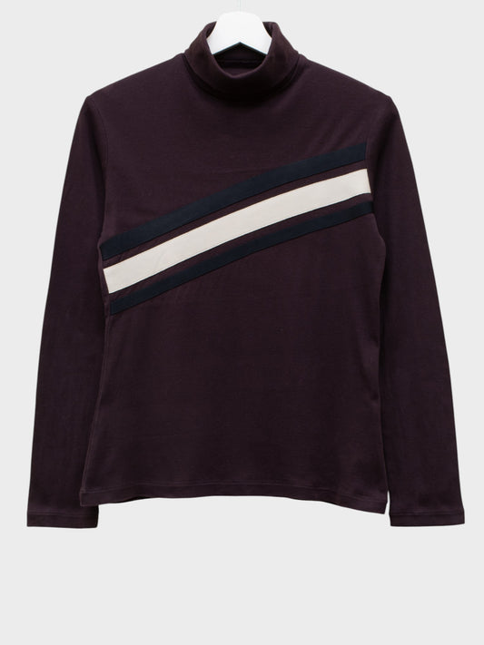 Y-3 - A/W 2003 - women's roll neck long-sleeve t-shirt (burgundy) - size S