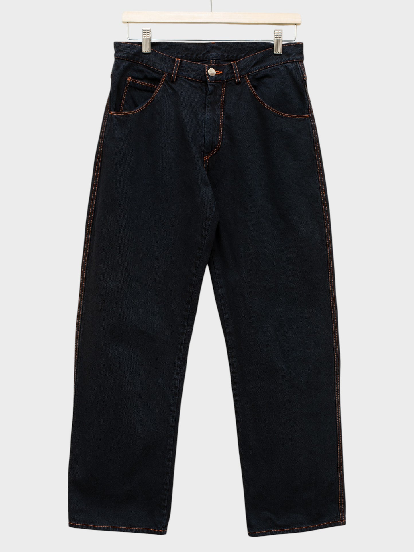 Gosha Rubchinskiy - A/W 2016 - contrast stitch straight leg jeans (black) - size S