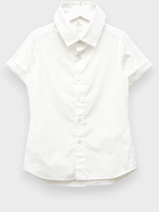 Y's by Yohji Yamamoto - S/S 2006 - short sleeve shirt with oversized collar - women's size 2