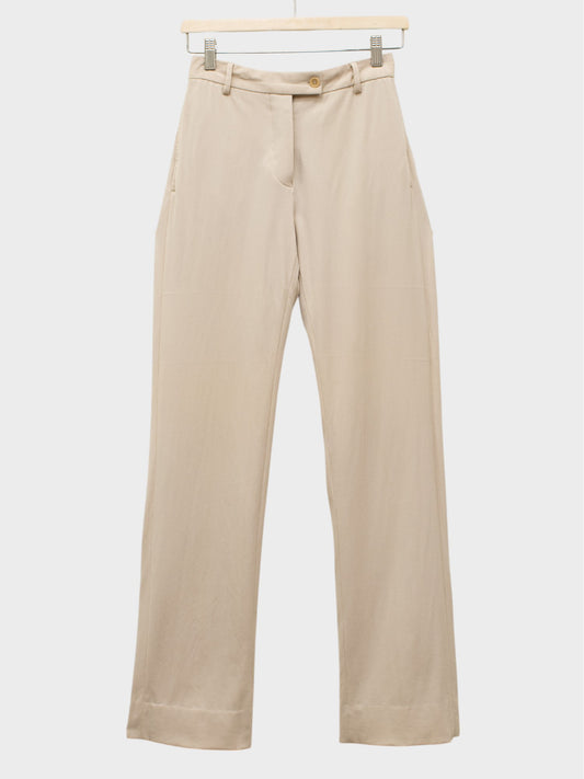 Helmut Lang - (vintage) - straight leg trousers (beige) - women's size 40