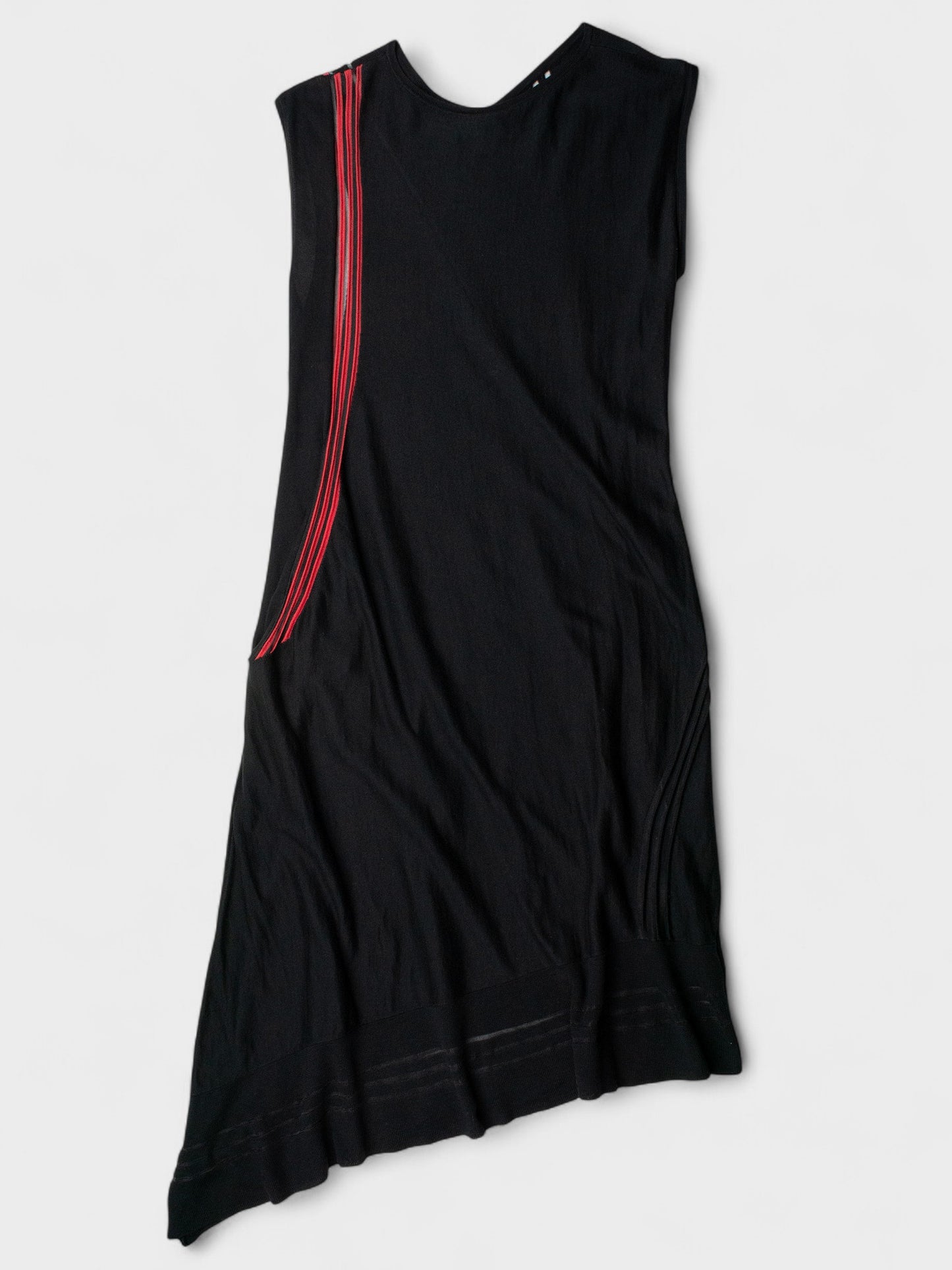 Y-3 - S/S 2016 - asymmetric midi dress with see-through stripes - size L