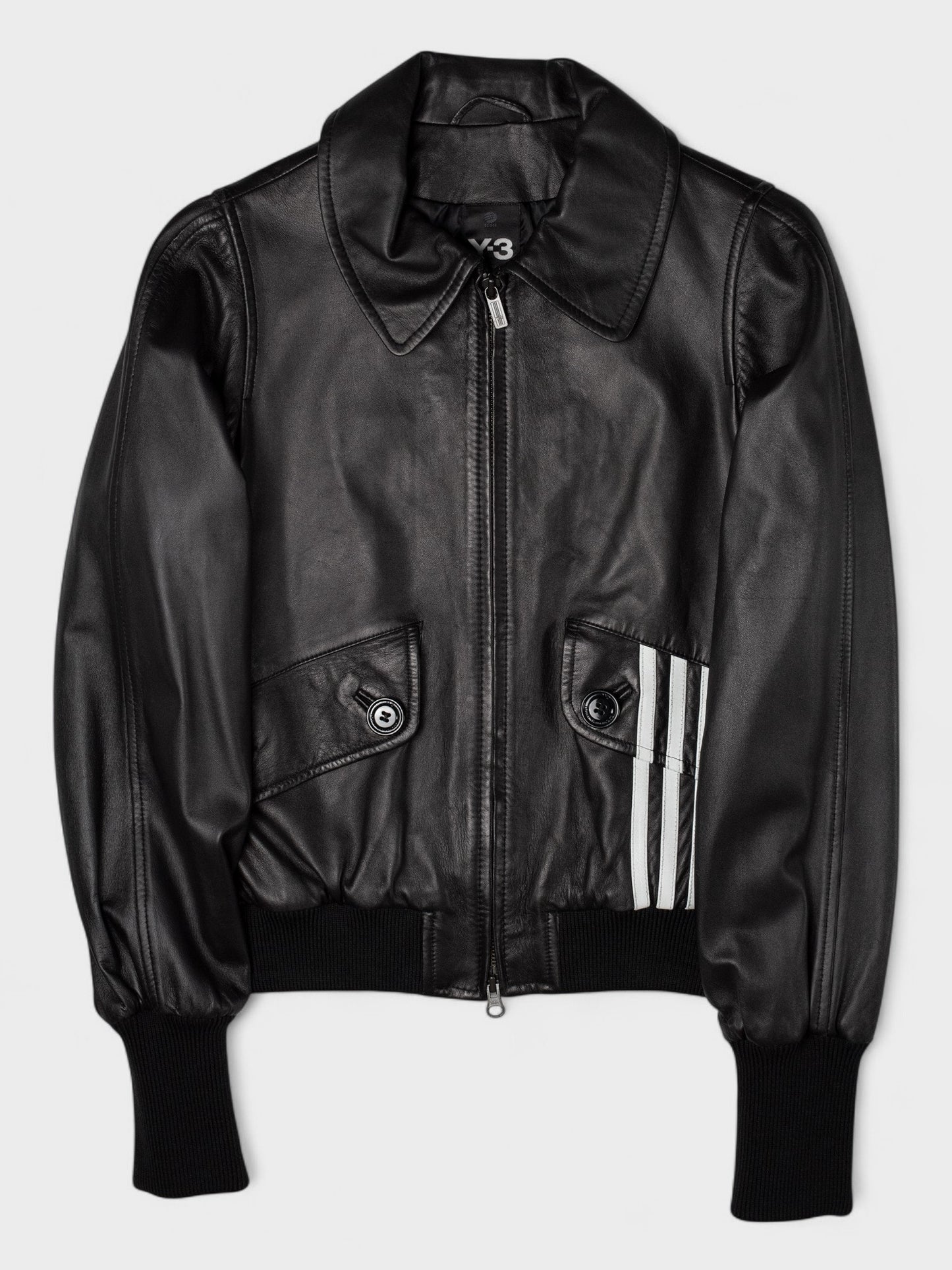 Y-3 - A/W 2006 - leather bomber jacket (black) - women's size S